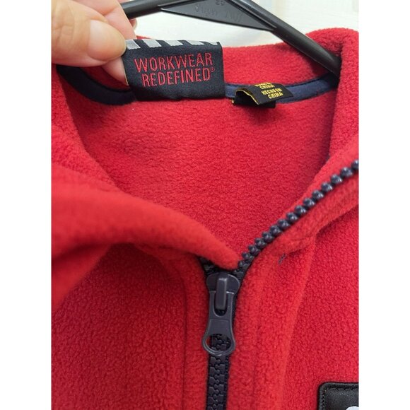 CAT Heavy Equipment Women's Full Zip-Up Vest Red Fleece Size: Lg 14/16 Workwear - Picture 8 of 11
